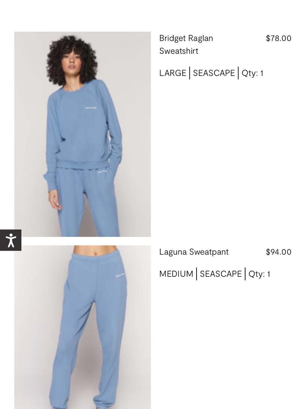 2pc- Spiritual Gangster Powder Blue Pullover Sweatshirt -L and Sweats -M. - Picture 9 of 9
